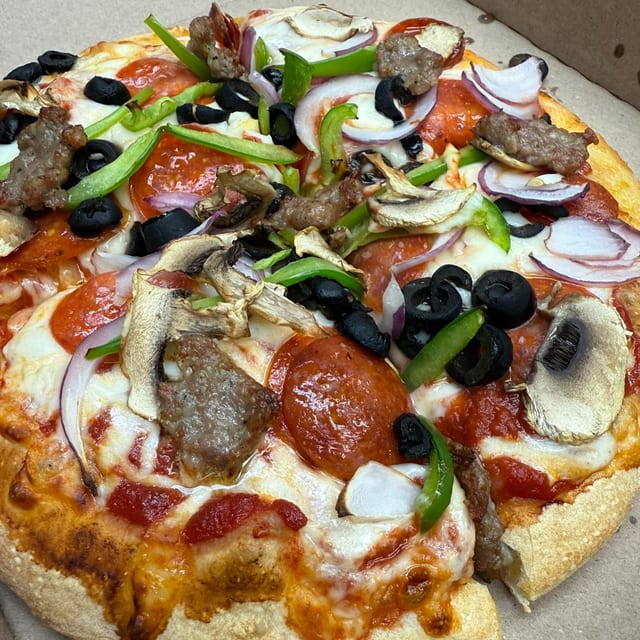 The Works Pizza.