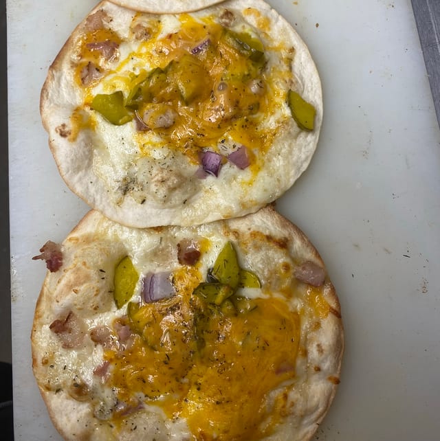 Bacon Pickle Quesadilla.